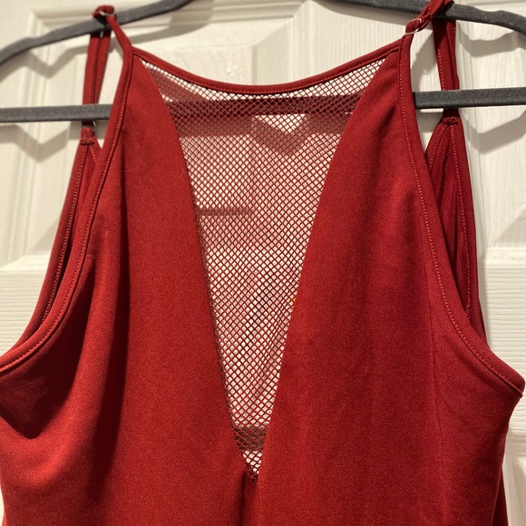 Knit Burgundy Bodysuit - Picture 2 of 3